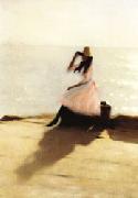 Philip Wilson Steer Young Woman on the Beach USA oil painting artist